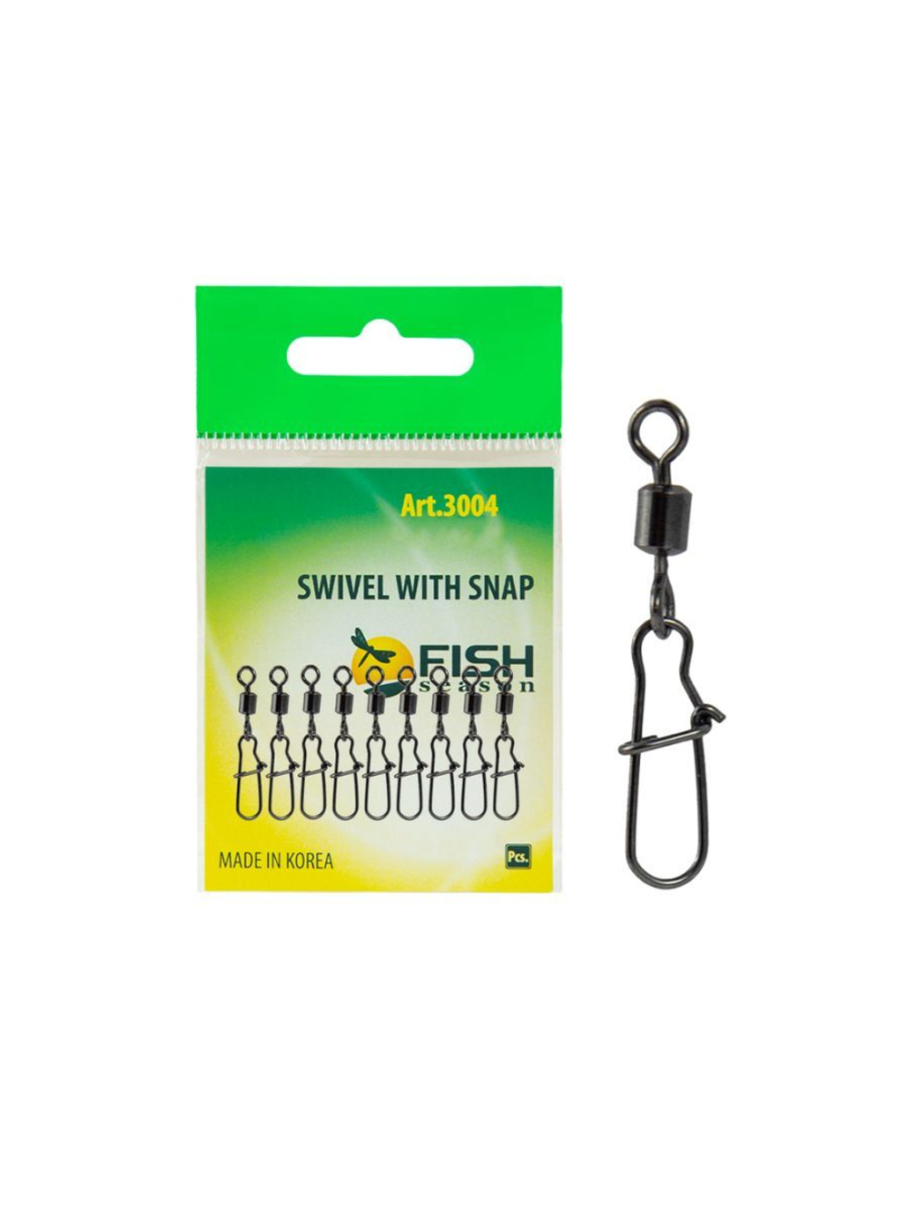 Вертлюжок рыболовный SWIVEL WITH SNAP с застежкой Nice 3004 №12