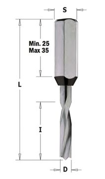 Сверло HWM (8x22x57.5 мм; Z 2+2; S 10x27 мм; LH) для присадочного станка CMT 310.080.22