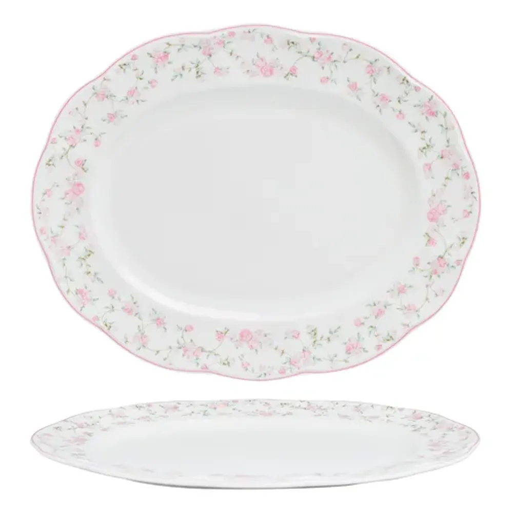 Блюдо овальное 34*27 cм h2,5 см La Vie En Rose Noble [1]