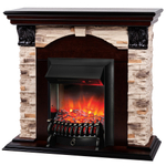 Каминокомплект Real Flame Dublin Rock AO с очагом Fobos Lux Black RC