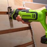 Пила сабельная акк. Greenworks GPT-BLRS-1, 24V, б/щет, 0-3000/мин, рез 115 мм дер.,1х2Ач,ЗУ,кор (1200607CUA)