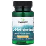 Swanson Vitamins, L-метионин, 500 мг, 30 капсул
