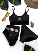 купальник раздельный 3 в 1 с шортами спортивный Adidas