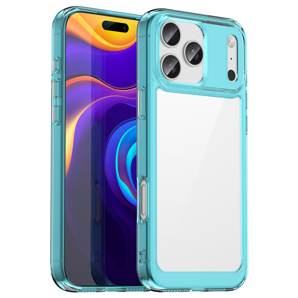 Противоударный чехол для iPhone 17 Pro Max, усиленные защитные рамки бирюзового цвета