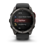 Garmin Fenix 8 PRO 51мм MicroLED Sapphire Carbon Gray DLC Titanium with Black/Pebble Gray Silicone Band