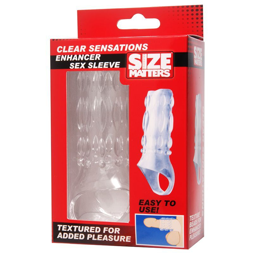 Насадка на пенис с кольцом для мошонки Clear Sensations Enhancer Sex Sleeve - 11,5 см. (Цвет: прозрачный)