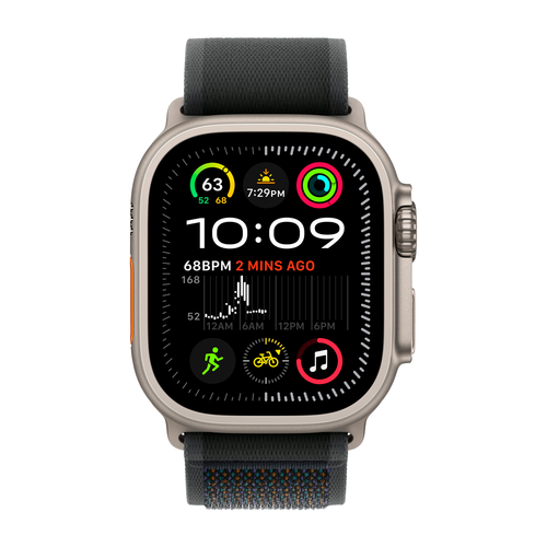 Умные часы Apple Watch Ultra 2 (2024) GPS + Cellular, 49mm, Natural Titanium Case with Black Trail Loop M/L, (Черный)