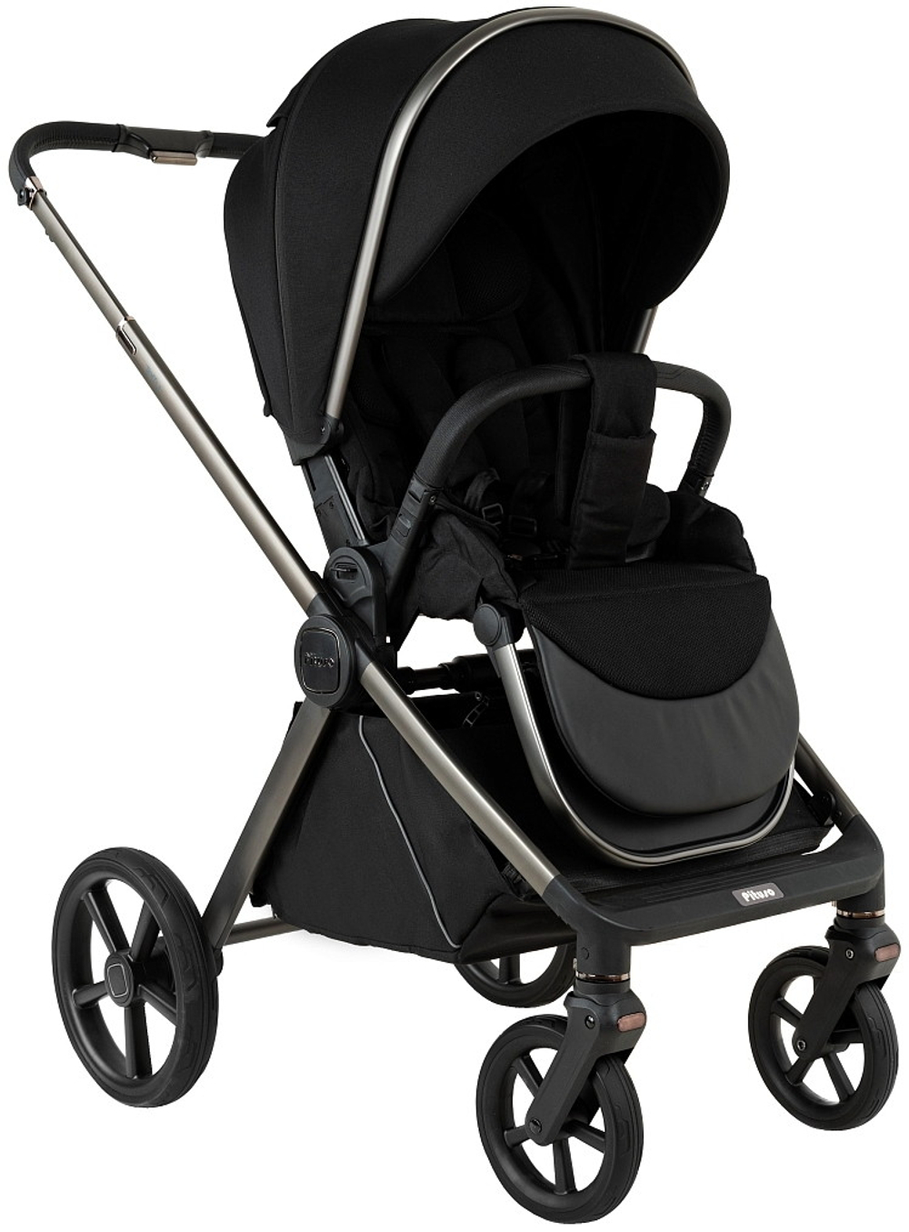 Детская коляска Pituso Teffy 3 в 1 с автокреслом Baesa Black Caviar Black/Graphite