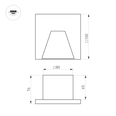 Светильник LT-TIE-S100-3W Warm3000 (RD, 75x30 deg, 230V) (Arlight, IP65 Бетон, 3 года)
