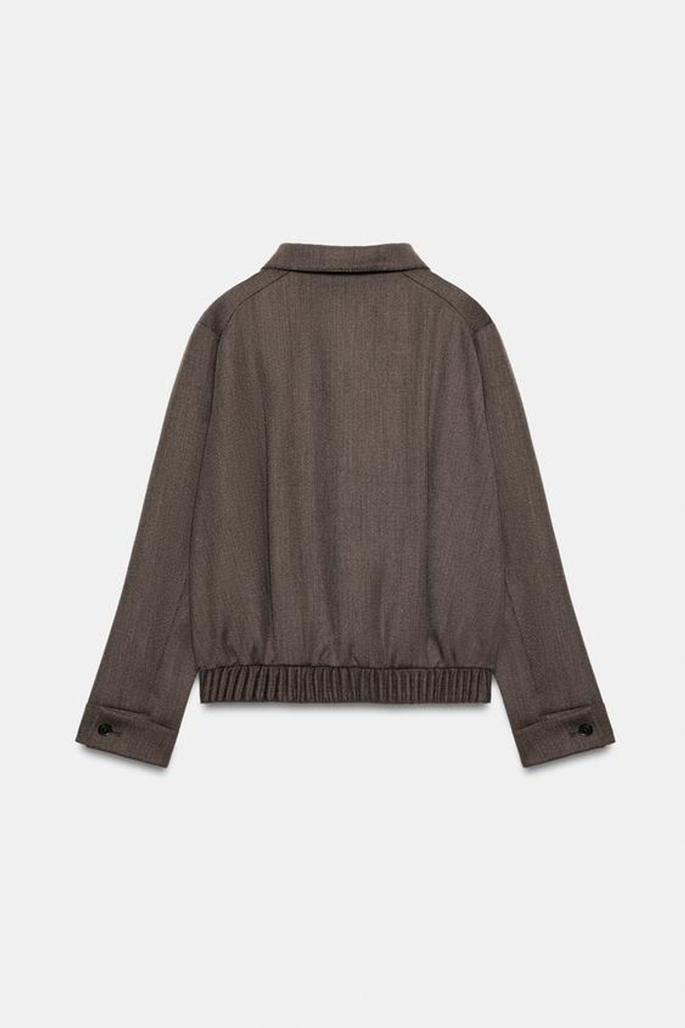 ZARA КУРТКА ИЗ СМЕСОВОЙ ШЕРСТИ — ZW COLLECTION, КОРИЧНЕВЫЙ МЕЛАНЖ