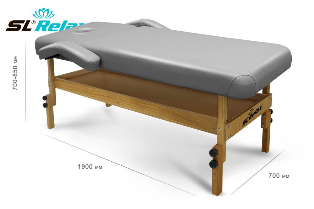 Массажный стол Relax Comfort-М серая кожа
