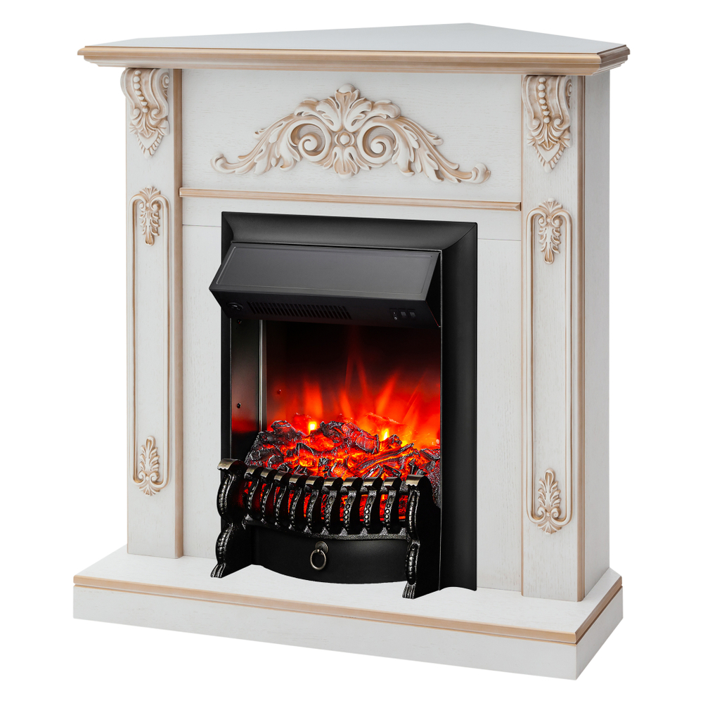 Каминокомплект Real Flame Anita Corner WT с очагом Fobos Lux Black RC (угловой)