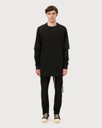 RICK OWENS DRKSHDW ЛОНГСЛИВ ЧЕРНЫЙ HUSTLER