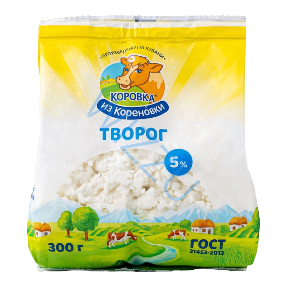 Творог 5%, пакет, 300г, г/я  КМ