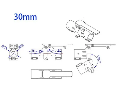 Механизм для складывания лучей (зажим) RJXHOBBY RJX3787 V2 30 мм