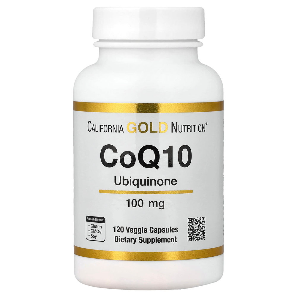 California Gold Nutrition, коэнзим Q10, убихинон класса USP, 100 мг, 120 растительных капсул
