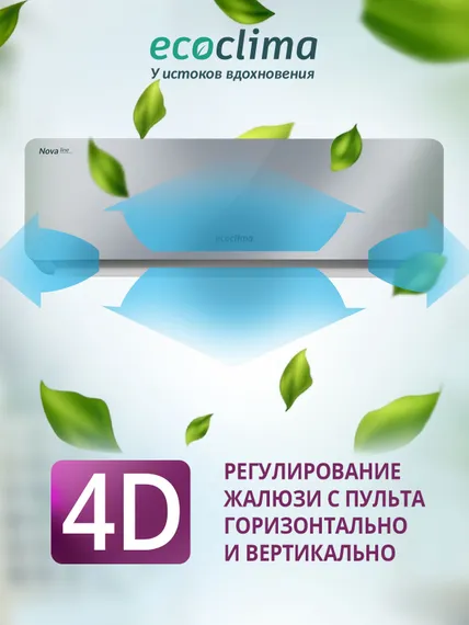 Настенная сплит-система Ecoclima ECW/I-CH09/AAS-4R1 (Silver) + EC/I-CH09/A-4R1 (White), белый
