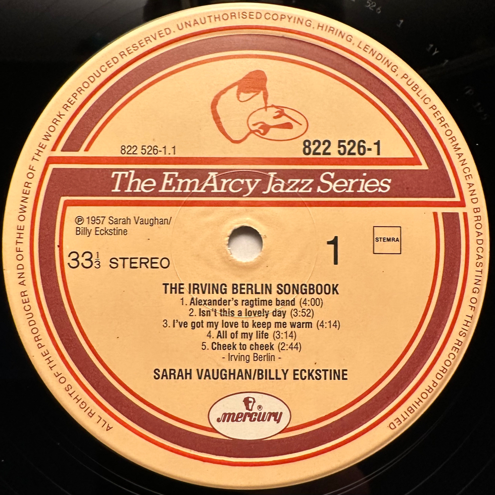 Sarah Vaughan & Billy Eckstine - The Irving Berlin Songbook (Голландия 1984г.)