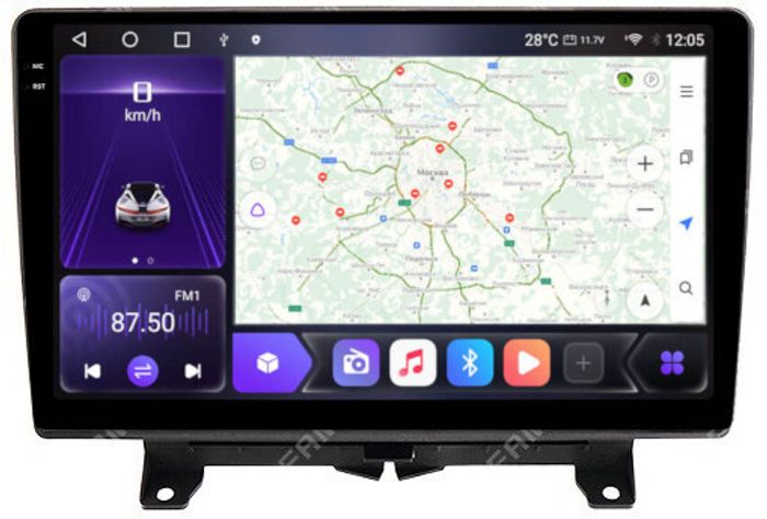Магнитола для Range Rover Sport 2005-2009 - Kuberg EW-9307 QLed+2K, Android 12, Быстрая, CarPlay, 4G SIM-слот