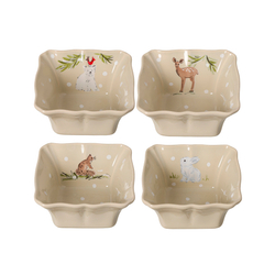 Набор чаш 4шт 12.2х12.3х6 Casafina By Costa Nova Deer Friends Linen