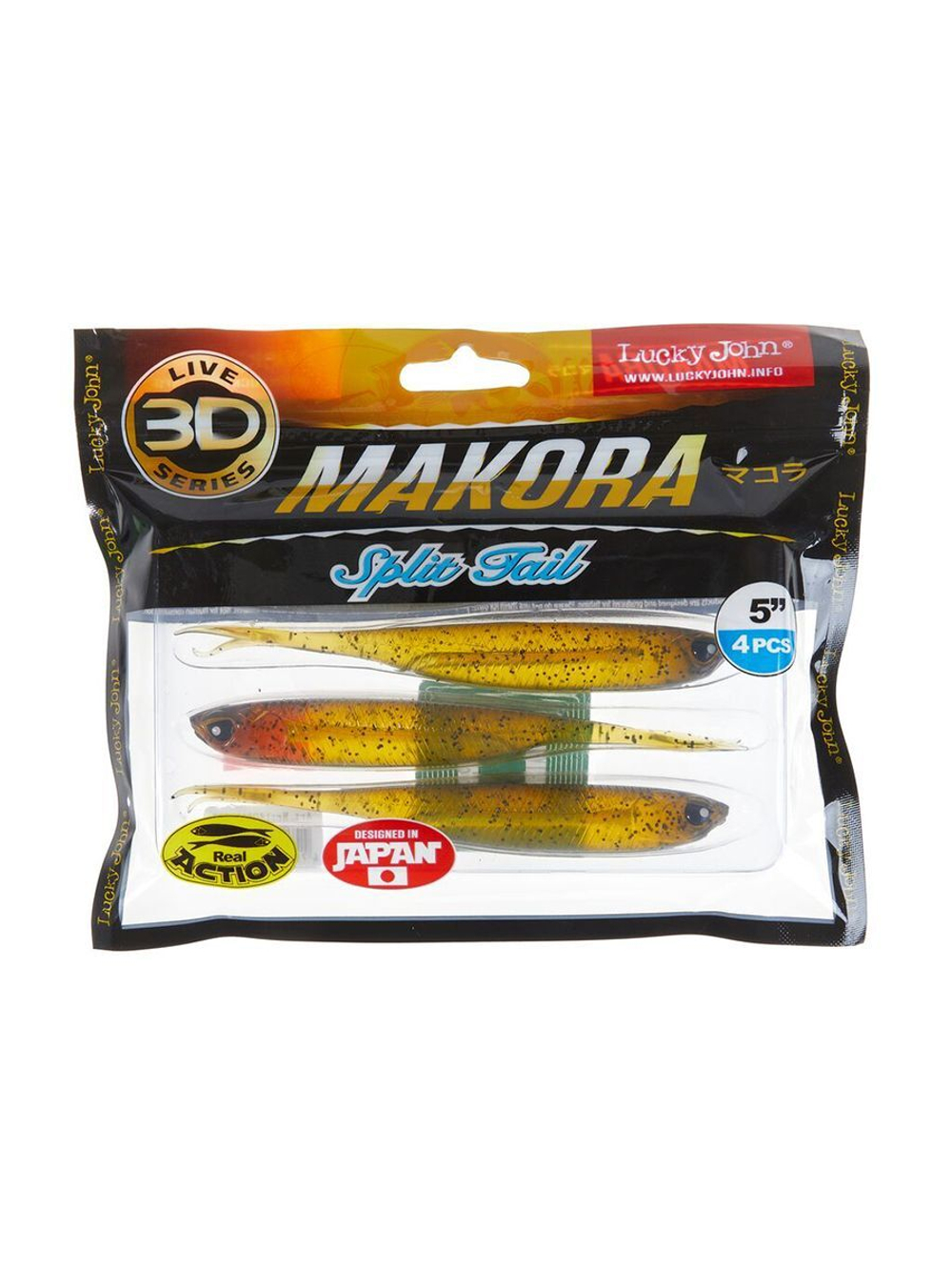 Виброхвосты LJ 3D Series MAKORA SPLIT TAIL 5.0in (12,70)/007 4 шт. в упак.