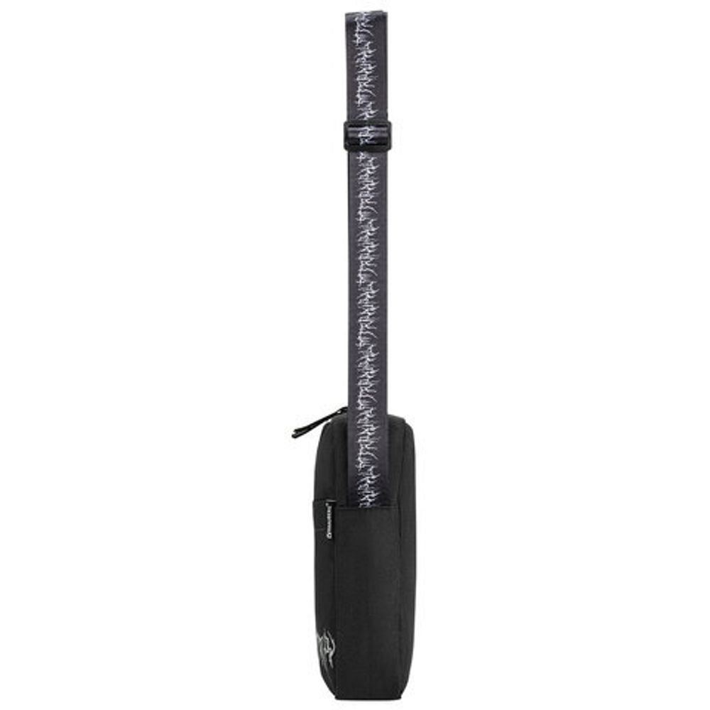 Сумка на плечо BRAUBERG COMPACT с карманом, черная с принтом, 23х17х5 см, 271686