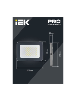 Прожектор светодиодный СДО 07-70 70Вт 6500К IP65 сер. IEK LPDO701-70-K03