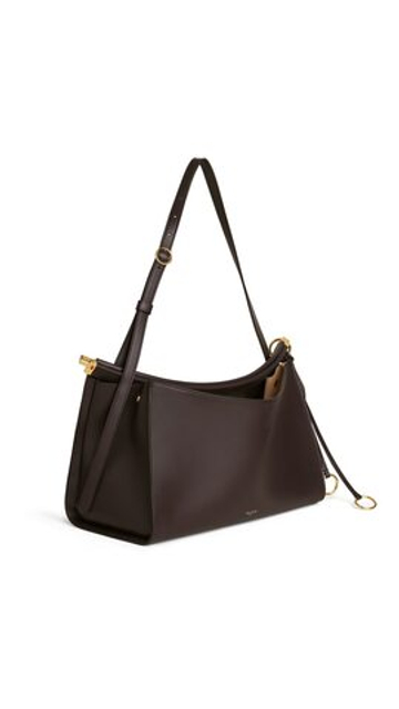 ALAÏA СУМКА LE CLICK POCKET 35 ИЗ ТЕЛЯЧЬЕЙ КОЖИ, ТЕМНО-КОРИЧНЕВЫЙ