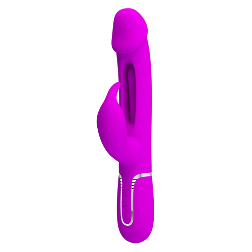 Лиловый вибратор-кролик 23,2см с фингерингом Pretty Love Twinkled Tenderness Kampas Flicking Vibrator Rabbit BW-500025