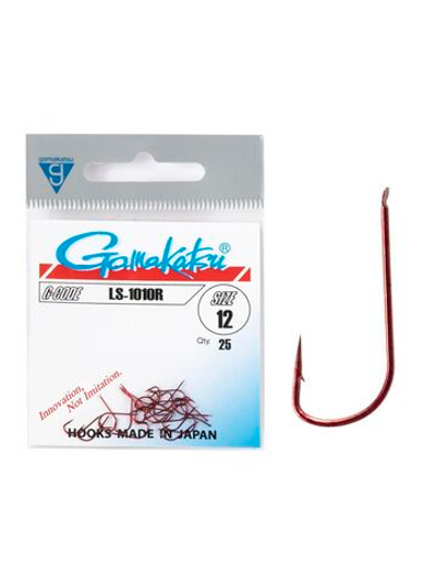 Крючки Gamakatsu LS-1010R HOOKS RED размер 12 (упк.25шт.)