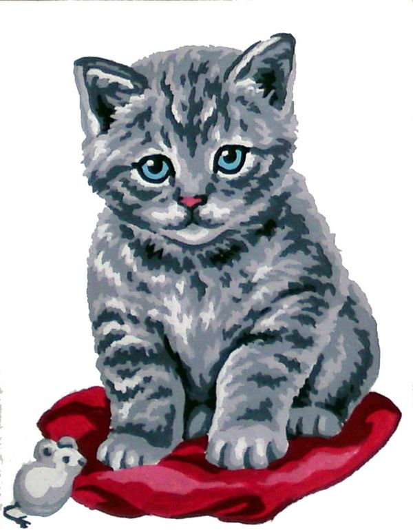 Рисунок для вышивания Soulos (канва жесткая), Котенок, 20х25 см