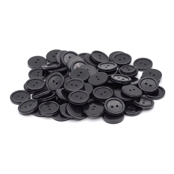 Пуговицы на ножке 18L=11 мм, пластик (Black (черный матовый)), 72 шт, CN K-33