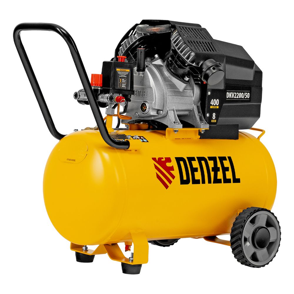 Компрессор масляный воздушный Denzel DKV2200/50, Х-PRO 2.2 кВт, 400 л/мин, 50 л