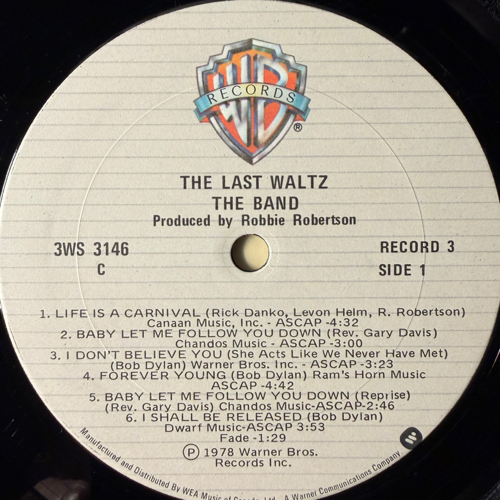 The Band – The Last Waltz 3LP (Канада 1978г.) Т