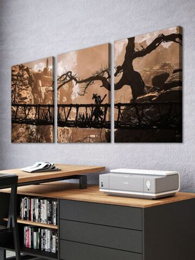 Картина на стену модульная Black Myth Wukong Bridge, 150 см х 70 см