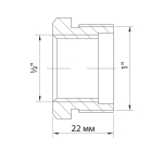 Футорка 1'' - 1/2'' нар/вн VRT® никель