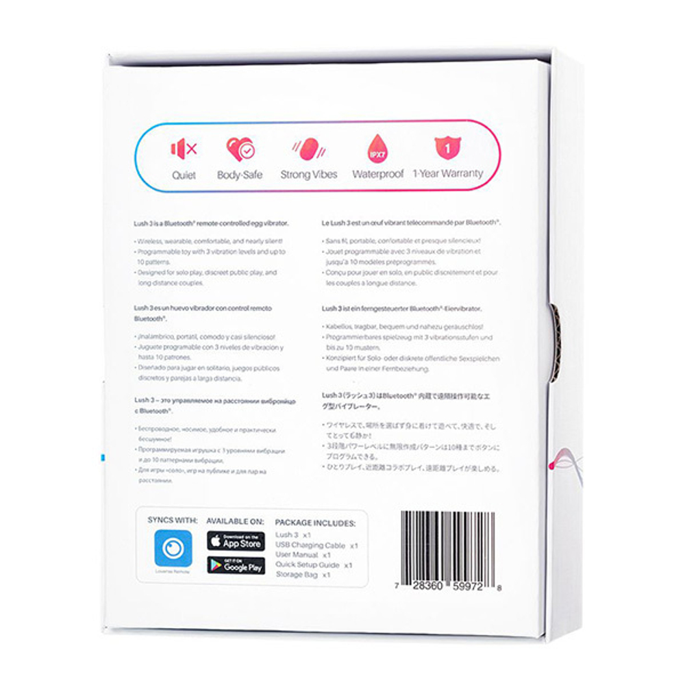Розовое силиконовое виброяйцо 18см с управлением через приложение Lovense Lush 3 Smart Vibrating Egg Pink LE-10