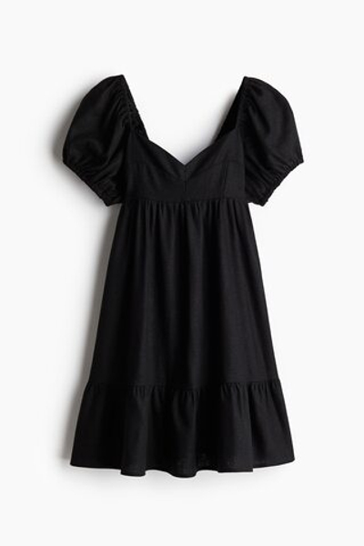 Платье с пышными рукавами — Чёрный — H&M 1275471