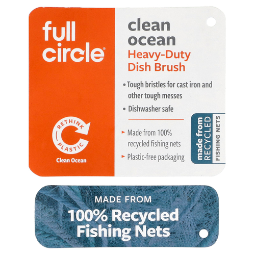 Full Circle, Clean Ocean, усиленная щетка для мытья посуды, 1 шт.