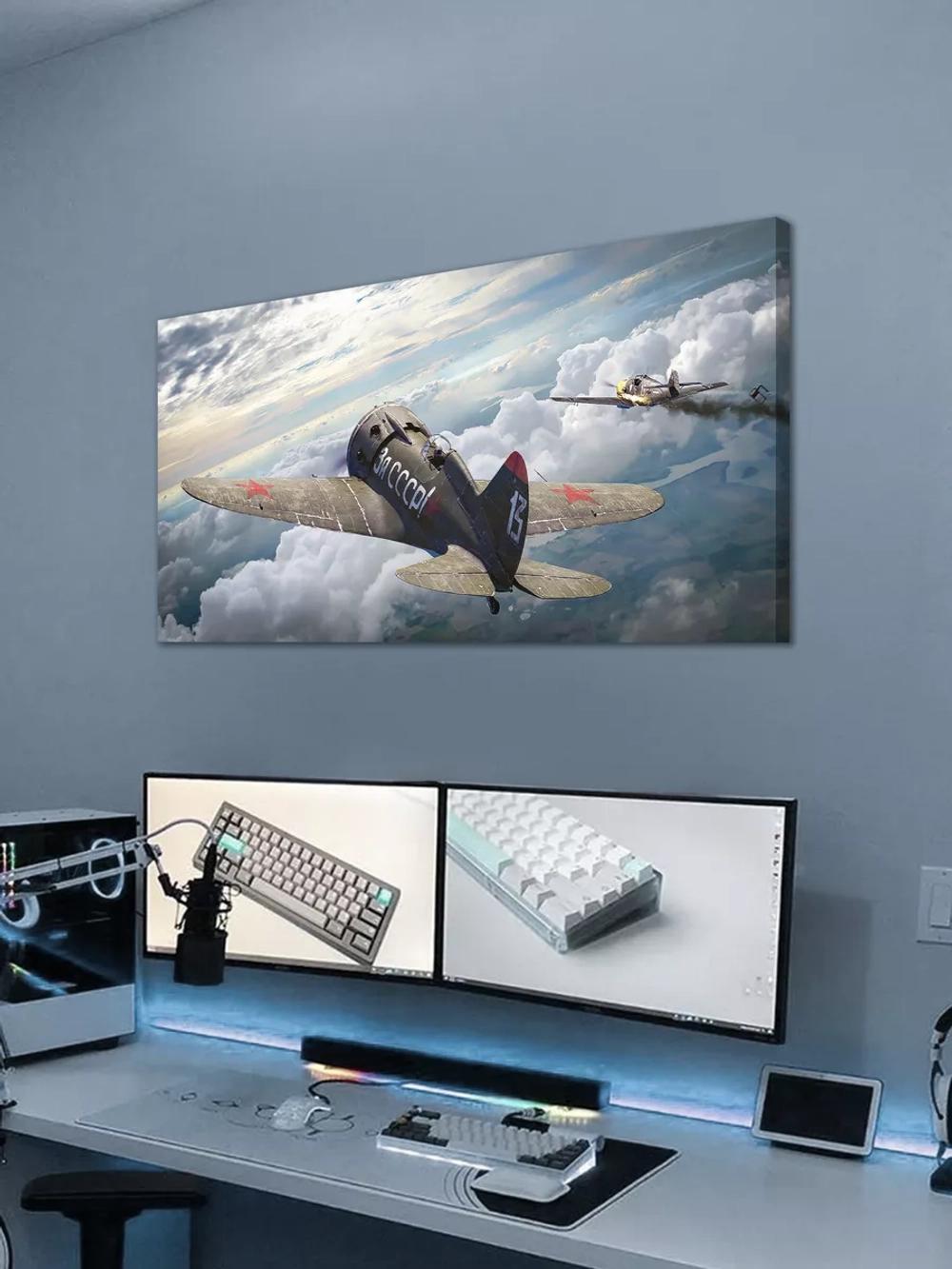 Картина на стену "И-16", 80х40 см