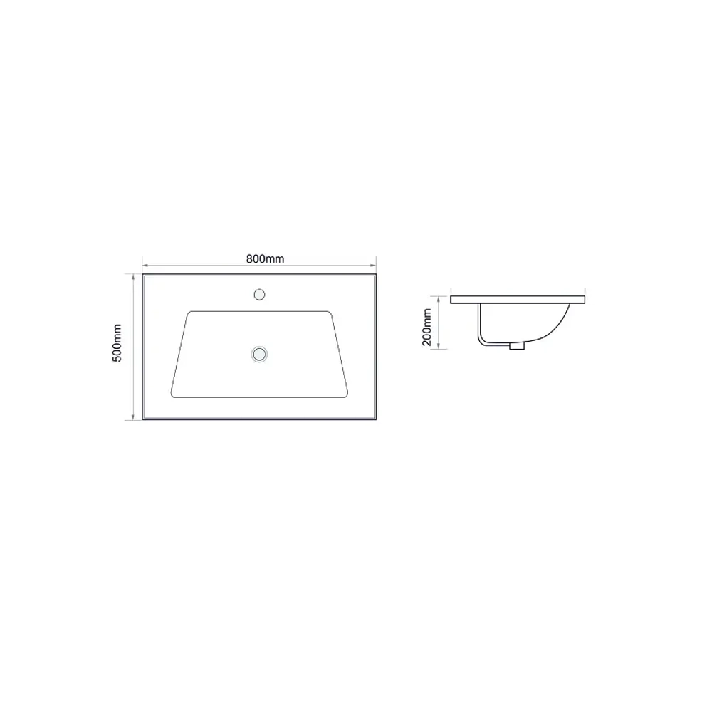 Раковина мебельная Royce Pro (RCW-140580WH)