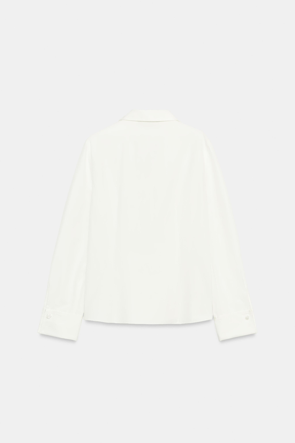 ZARA РУБАШКА ИЗ ПОПЛИНА С ЗАПАХОМ, ЖЕЛТОВАТО-БЕЛЫЙ
