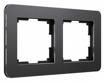 Рамка на 2 поста Werkel Platinum (черный алюминий) W0022608