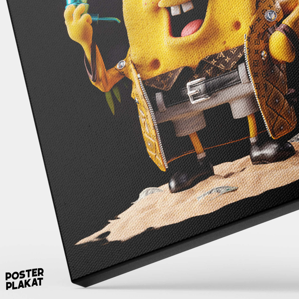 Картина Губка Боб / SpongeBob SquarePants, холст с печатью на подрамнике, интерьерная, Постер Плакат