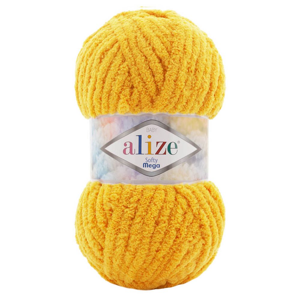 Пряжа Alize (Ализе) Softy Mega / уп.5 мот. по 100 г, 70 м, 216 мимоза