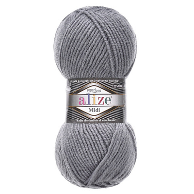 Пряжа Alize (Ализе) Superlana Midi / уп.5 мот. по 100 г, 170м, 087 угольно-серый А