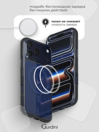 Чехол противоударный для iPhone 17 Pro Max / 18 Pro Max 6.9" Gurdini Clarity Case TPU Midnight Blue