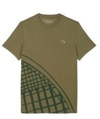 Теннисная футболка Lacoste Ultra Dry Printed Tennis - khaki green