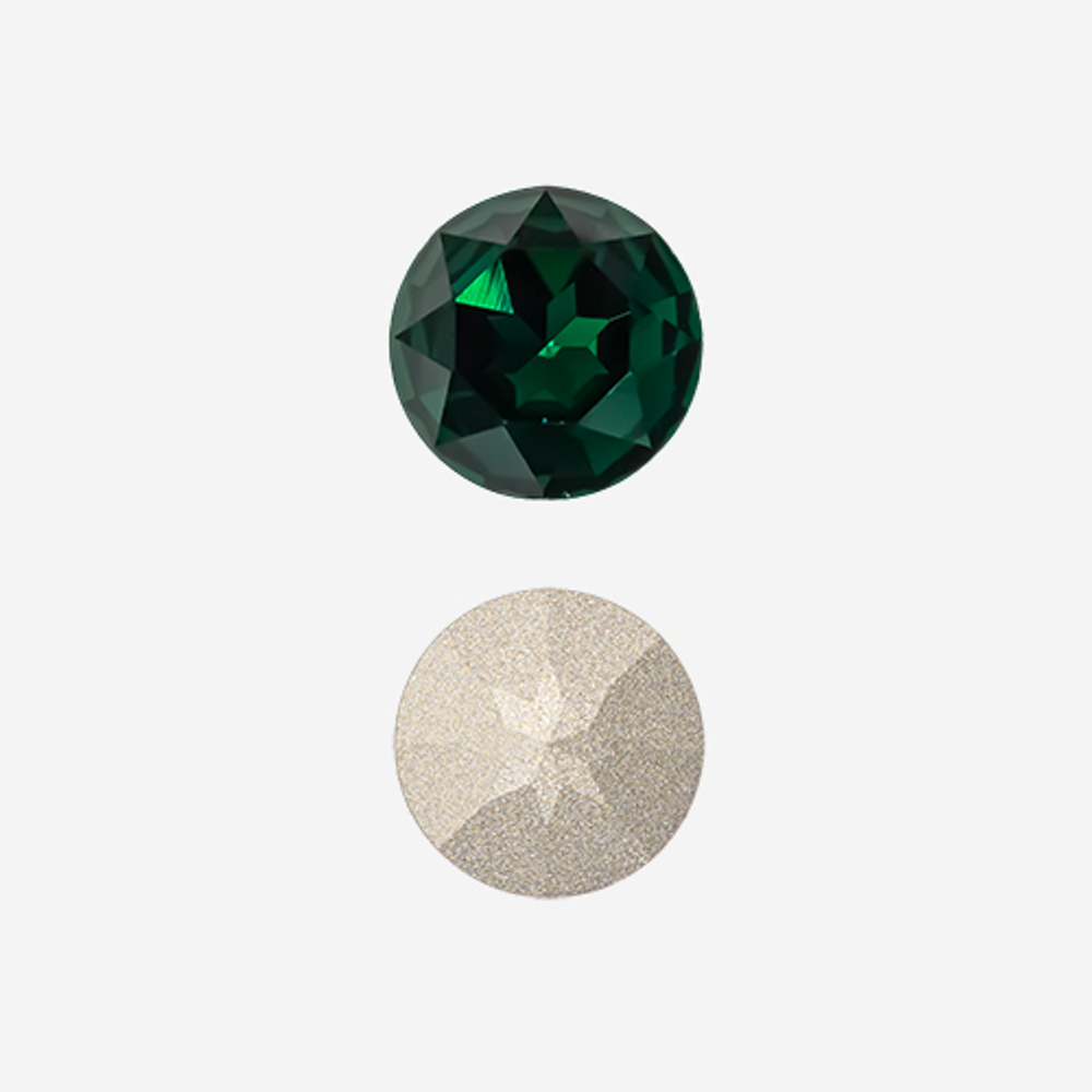 Кристалл Шатон (Chaton), оттенок "Изумруд"/"Emerald", 12мм