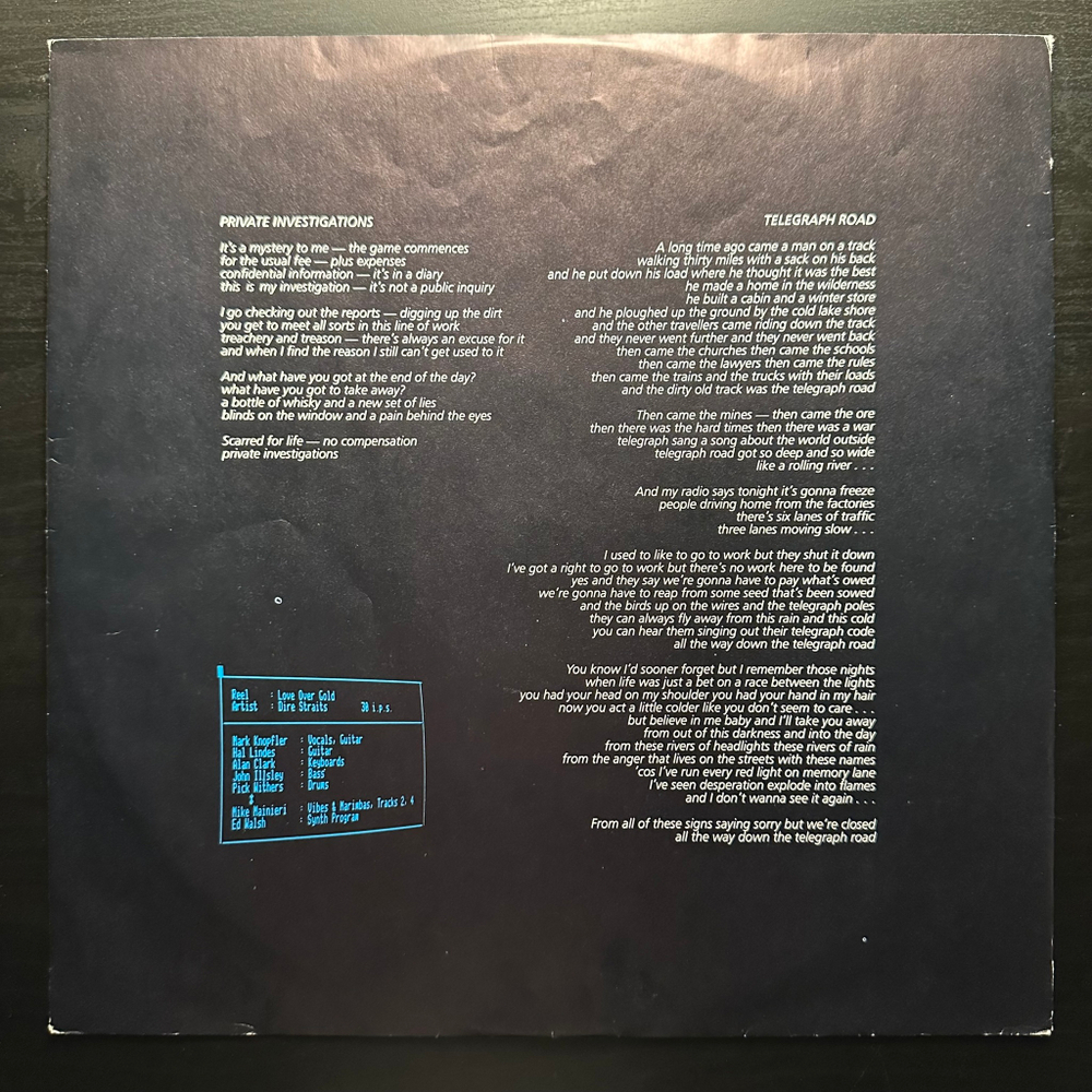 Dire Straits - Love Over Gold (Европа 1980г.)